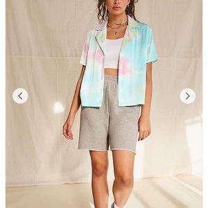 Crinkle Cloud Wash Button Up Tee